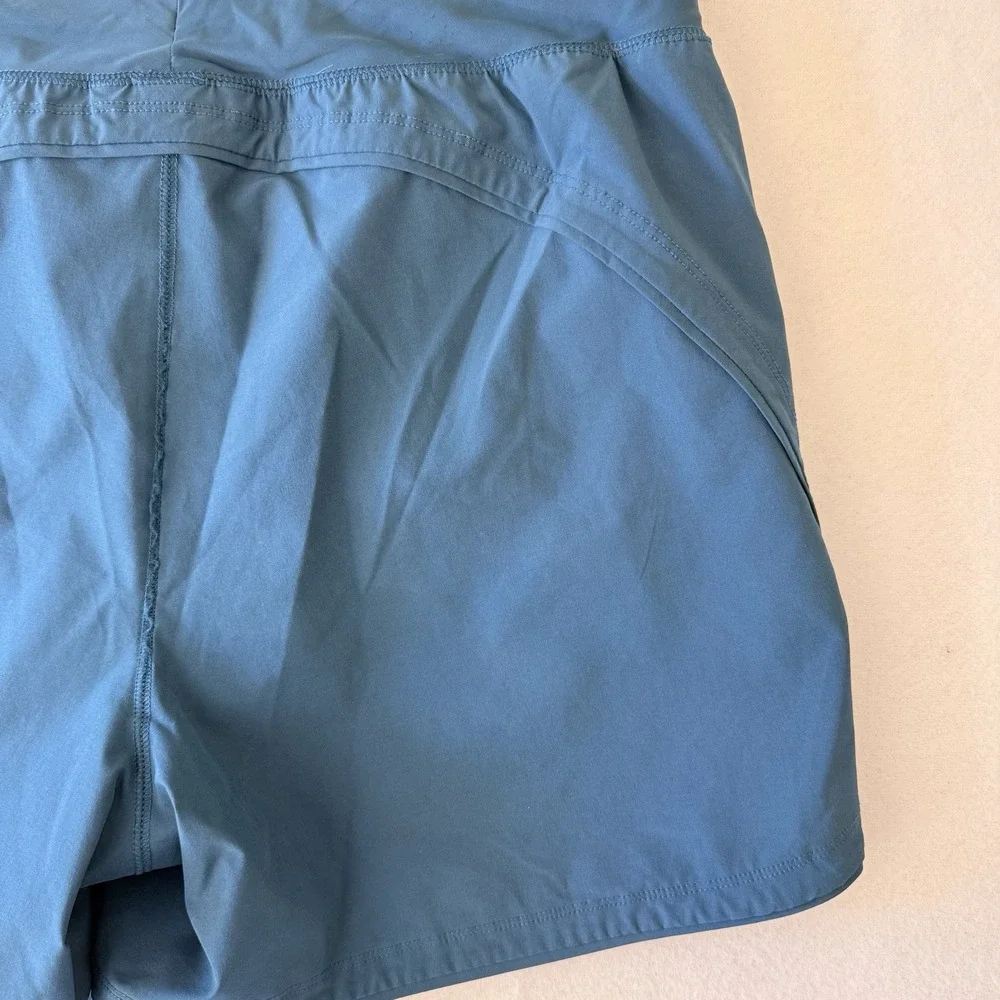 Lands‎ End Womens Active Shorts Teal Blue Athletic Running Gym Pockets Size 14